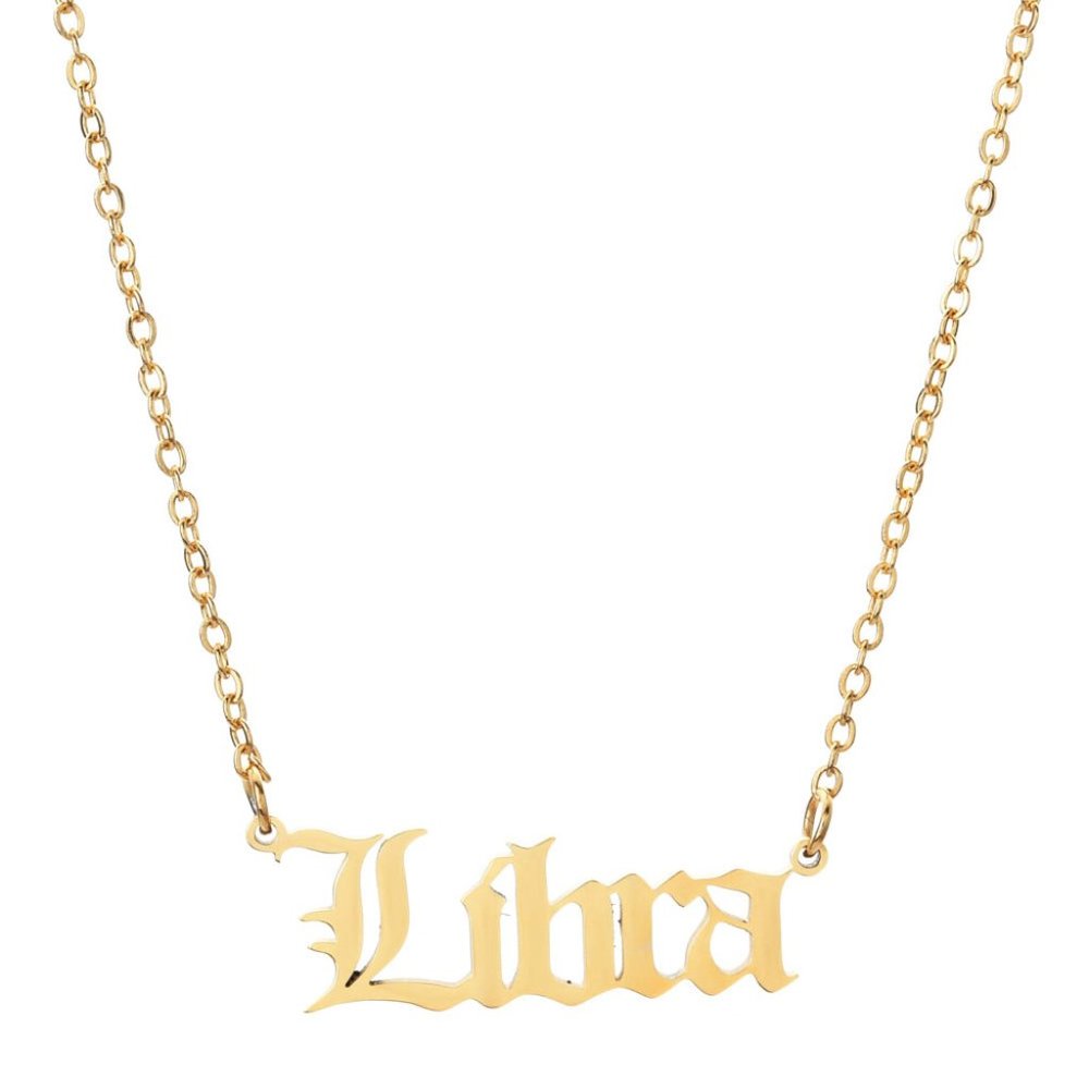 18K Gold Plated Libra Zodiac Necklace